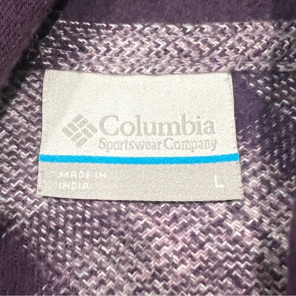 Columbia Womens Canyon Point II Shirt Jacket Purple  Hooded Flannel Hiking Large - Picture 7 of 9